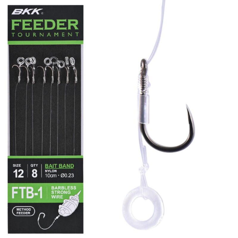 BKK Feeder Tournament Barbless Hook Rig BAIT BAND FTB-1